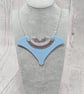 Recycled Aluminium Drink Can Base Blue Acrylic Shield Inspired Necklace Pendant - Image 1