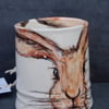 Hare mug, hand painted, earthenware