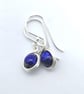 Lapis Lazuli short drop earrings - sterling silver 