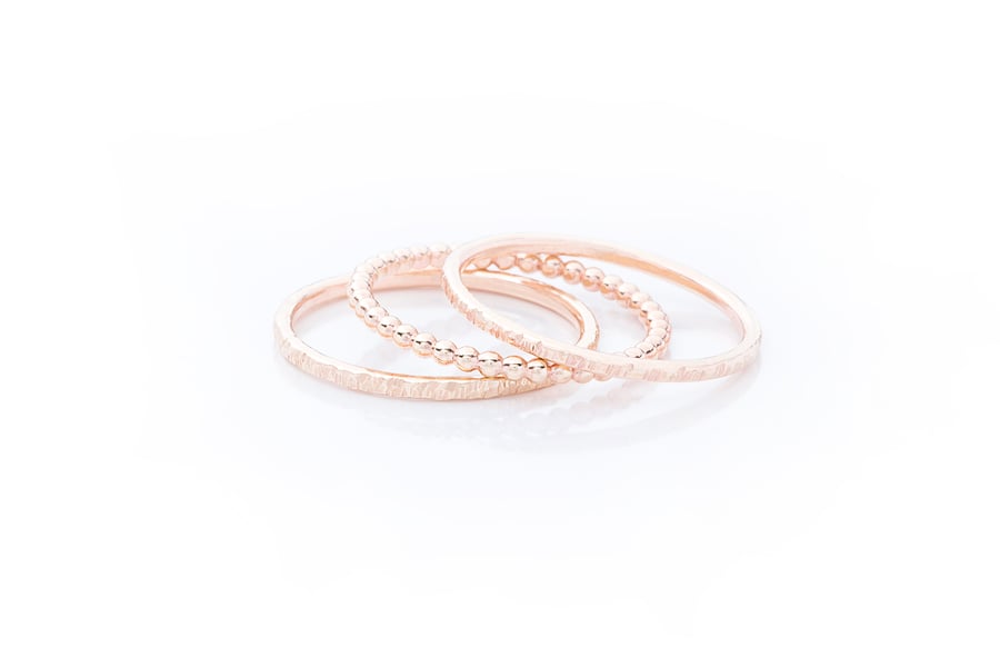 Handmade Gold Filled Stacking Rings - Set of 3