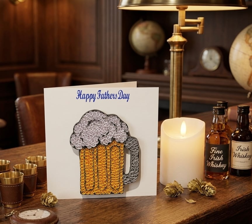Stunning Handmade Father's Day Quilled Card