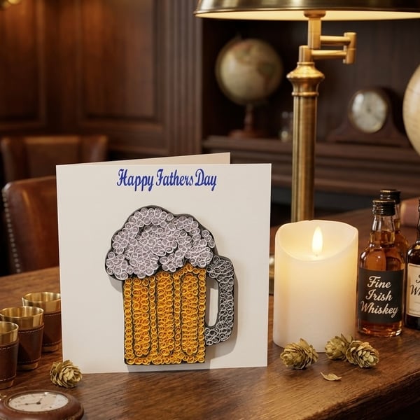 Stunning Handmade Father's Day Quilled Card