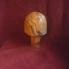 Hand-Carved Wooden Mushroom Sculpture – 21cm High