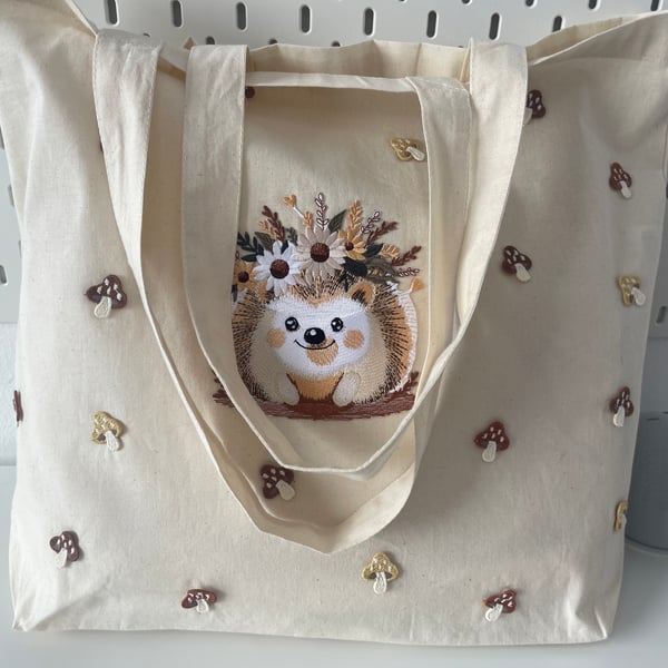Large Hedgehog tote bag made to order 