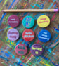 Fun quirky word badges by Jo Brown choose 1 from various designs - Image 1