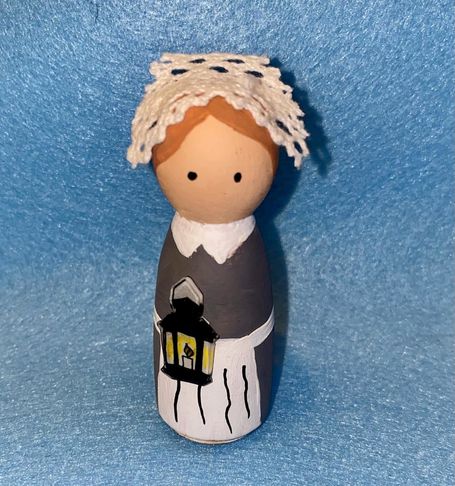 Florence Nightingale Handpainted Wooden Peg Doll - inspirational women