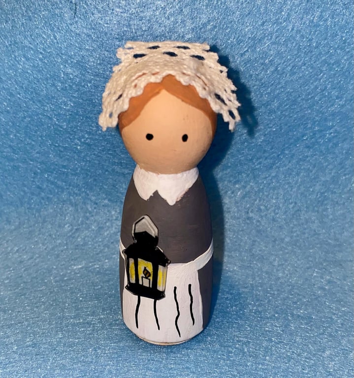 Florence Nightingale Handpainted Wooden Peg Doll - inspirational women