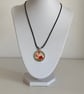 Pretty Red Rose Shabby Chic Pendant Necklace