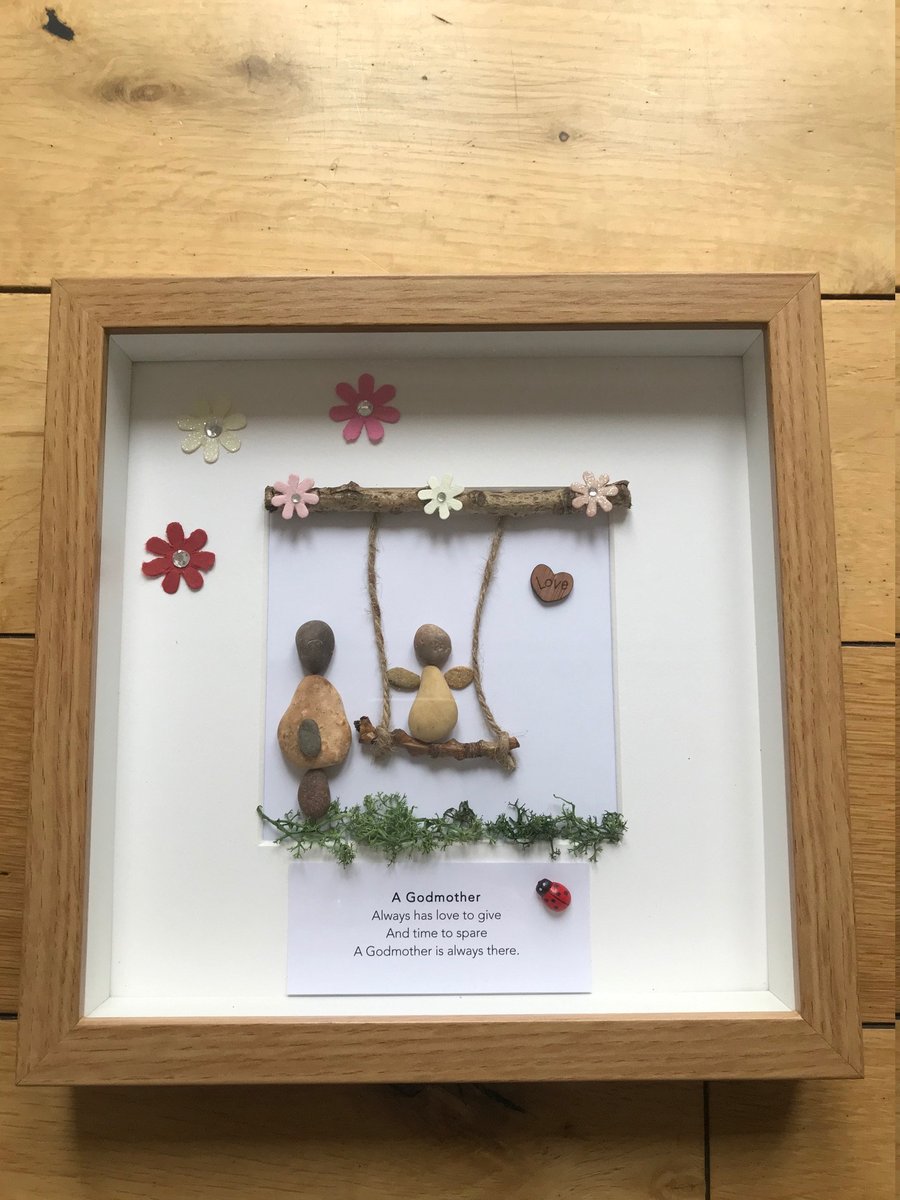 Godmother Personalised Pebble Frame, Godmother Gift, Easter Gift for Godmother, 