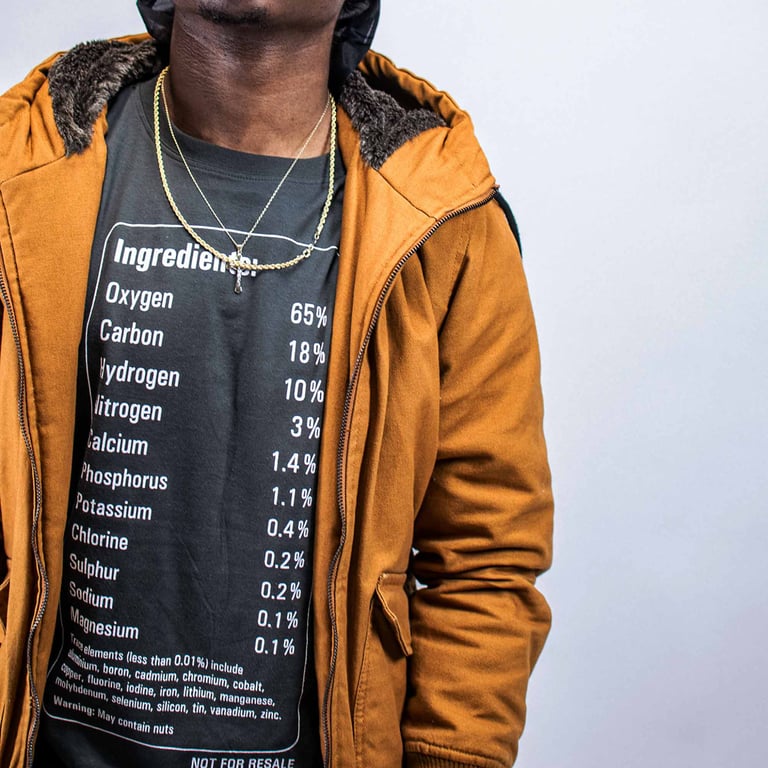 Chemical Elements of the Human Body men's T shirt