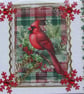 Hand Crafted Decoupage Chistmas Card - Happy Christmas (2961) Red Cardinal Bird