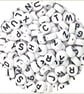 7x4mm flat round White single A-Z & mixed letters Acrylic Alphabet Beads - Image 6