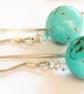 Turquoise and Swarovski Crystal Drop Earrings - Image 1