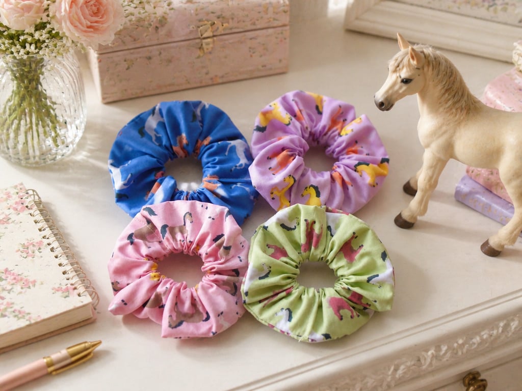 Horse Hair Scrunchies Pack 3 Mixed 