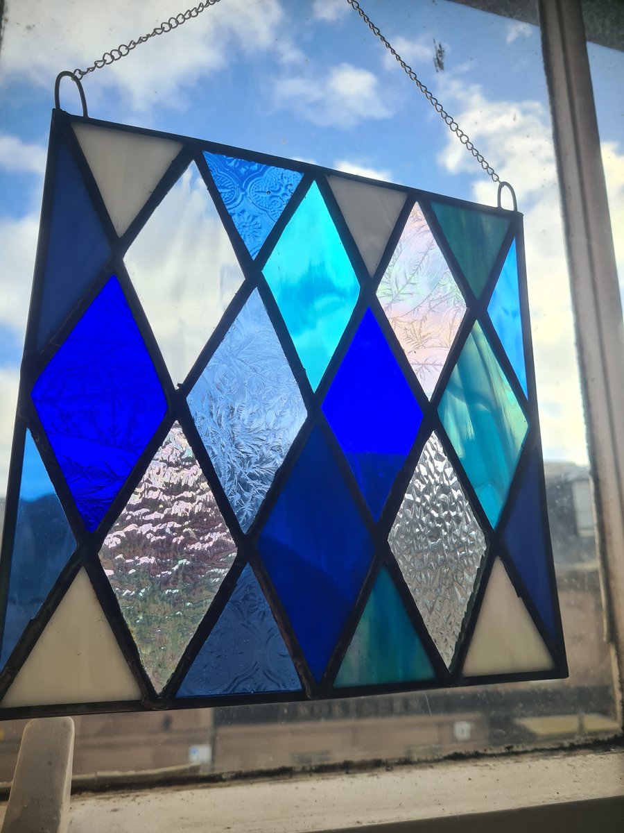 Stained glass diamond quilt