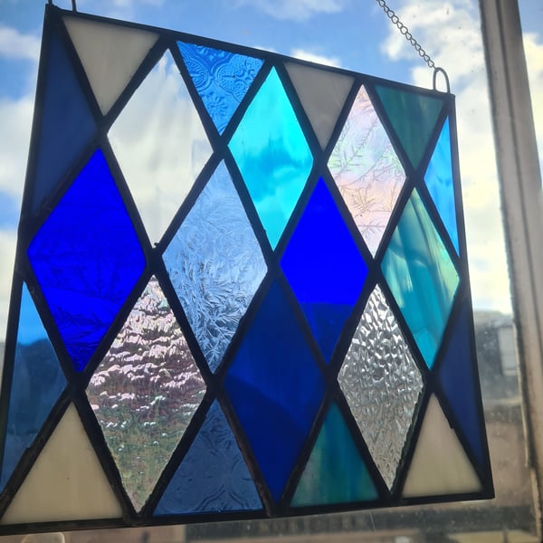 Stained glass diamond quilt