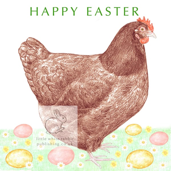Brown Hen - Easter Card