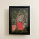 Hand Sculpted Light Up Fairy Door Shadow Box 3D Miniature Wall Art