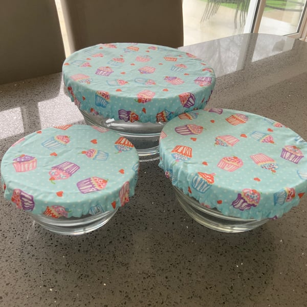 Perfectly Imperfect, Fabric Bowl Covers, Set of 3, Eco Bowl Covers