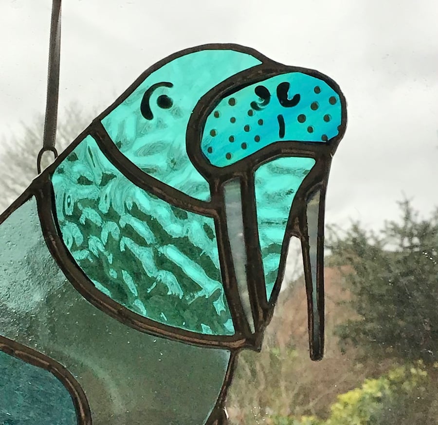 Stained Glass Walrus hanging
