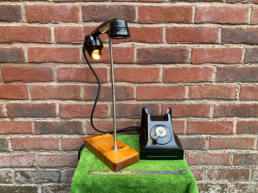 Decorative Desk or Table Lamp, Repurposed Vintage Ericsson Bakelite Telephone