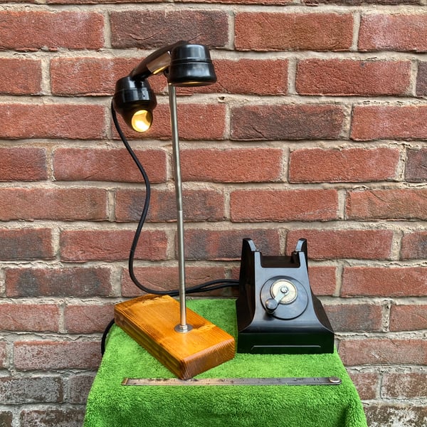 Decorative Desk or Table Lamp, Repurposed Vintage Ericsson Bakelite Telephone