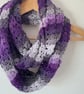 Purple Infinity Scarf - Handmade - Crochet Scarves - Christmas Gift for Mum
