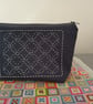 Small fabric purse with sashiko embroidery detail lined with liberty cotton fabr - Image 2