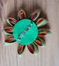 Handmade kanzashi fabric flower brooch - Image 2