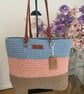 Handmade macrame crochet tote bag