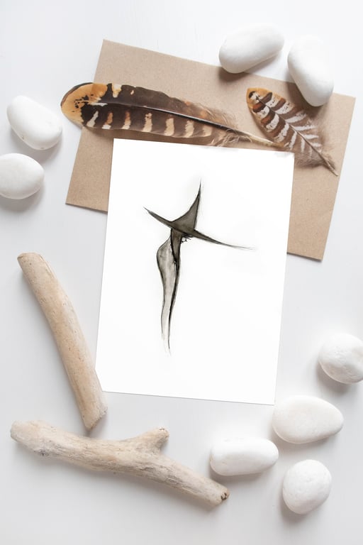 Despondent Witch - Greetings Card, Ink, Witch, Witch Greeting Card, Gothic, Goth