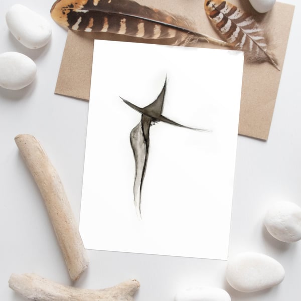 Despondent Witch - Greetings Card, Ink, Witch, Witch Greeting Card, Gothic, Goth