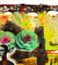 Surreal Abstract Female Portrait With Raven Artwork Eco-Friendly Assemblage Art - Image 2