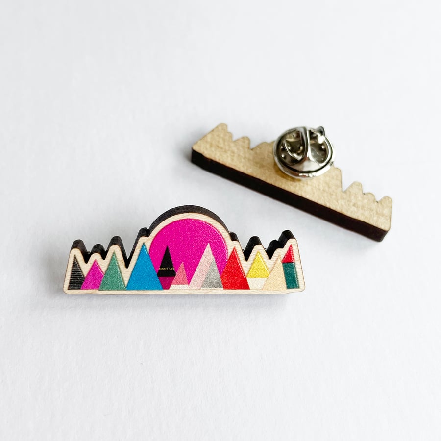 Mountain Wood Brooch