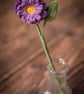 Purple Aster Crochet Bookmark - Twilight Purple - Image 2