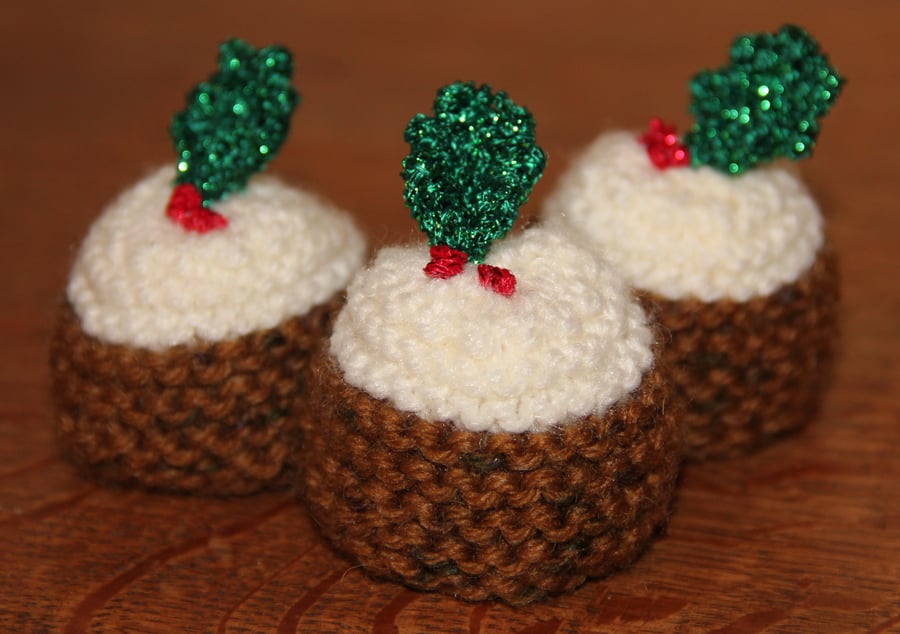 Hand Knitted Christmas Pudding Sweetie Holder