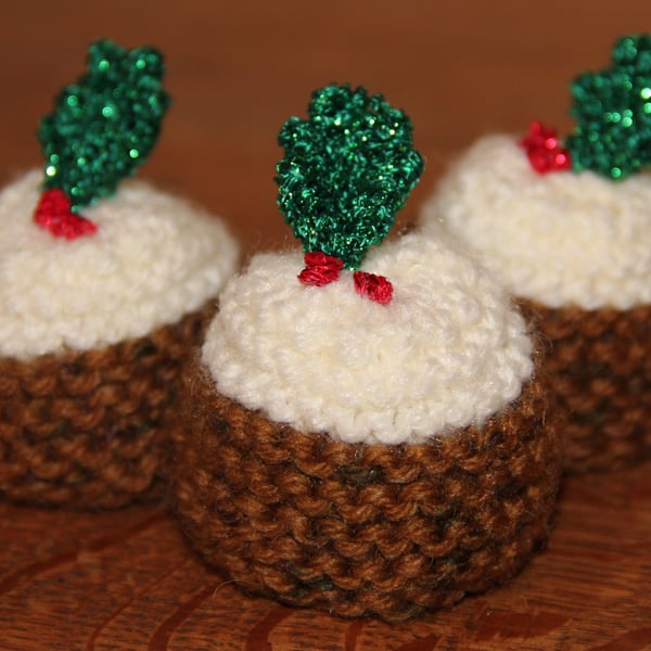 Hand Knitted Christmas Pudding Sweetie Holder