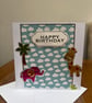 Handmade Zoo style Birthday card