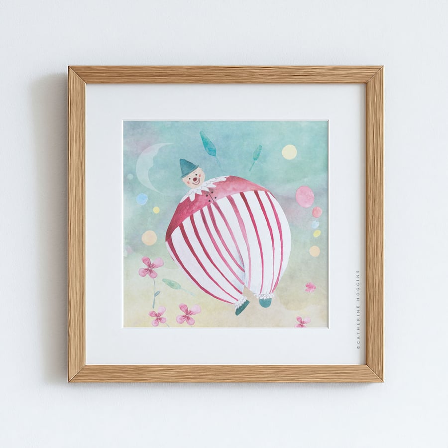 Matteo The Clown - Nursery Wall Art - Giclee Print