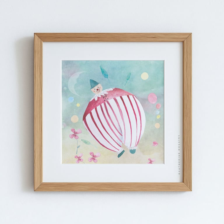 Matteo The Clown - Nursery Wall Art - Giclee Print