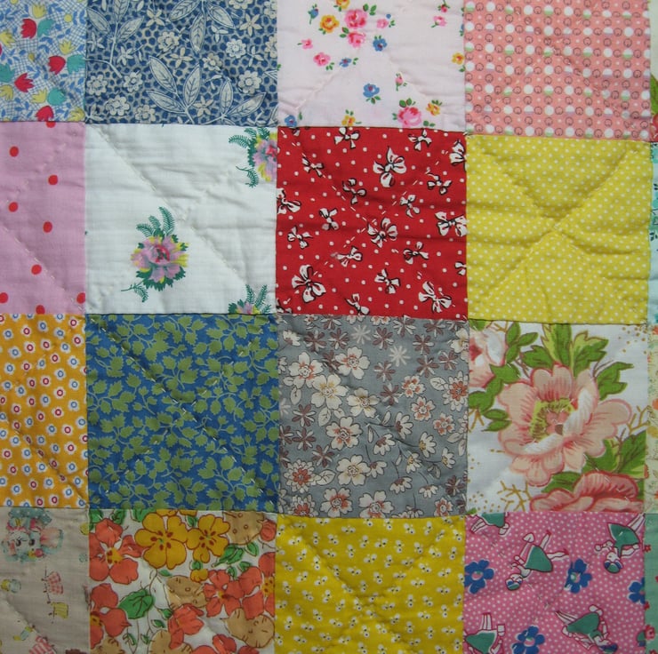 Hand Sewn Baby Quilt - Folksy