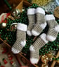 Mini Crochet Stockings - Silver (pack of 5) - Image 1