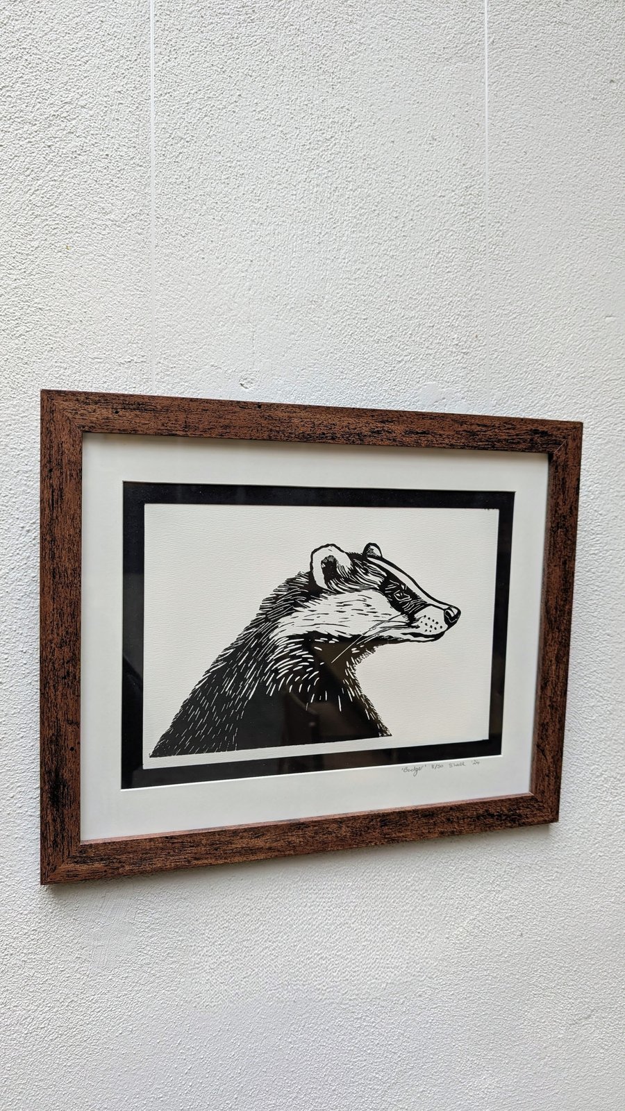 'Badger' Lino Print 