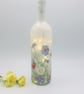 Decoupage bottle light with summer flowers - Image 6