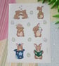 Bunny A5 Sticker Sheet: Easter Stickers for Journals and Spring Craft - Image 1