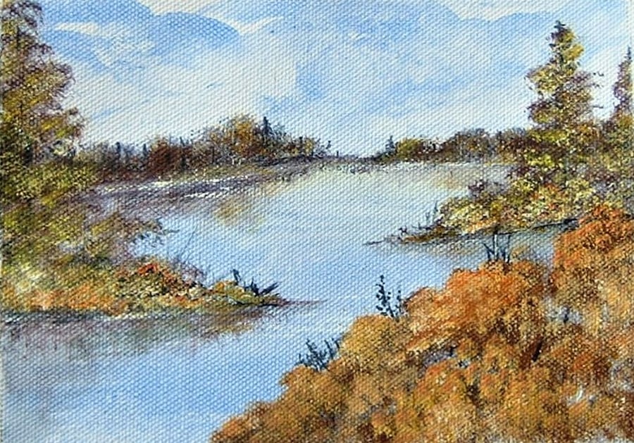 original art landscape painting ( ref F 154)