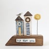Little Wooden Sea Huts with Clay Sunshine 'By the Sea'