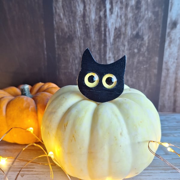 Handmade Wooden Pin - Void Cat