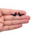 Blackbird Stud Earrings - Handpainted - Bird Earrings