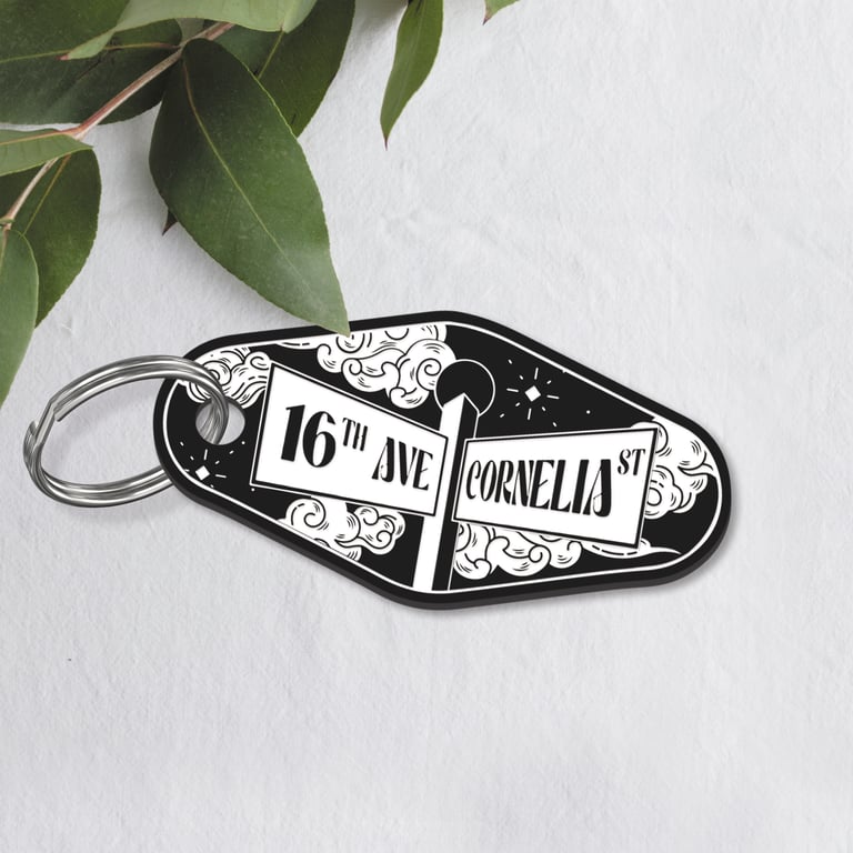 Cornelia Street Sign Motel Keyring - Retro Acrylic Keychain, Song-Inspired Gift 
